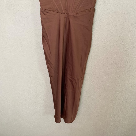 HOUSE OF CB S D-DD 'Myrna' Chocolate Satin Corset‎ Slip Dress NWOT - Picture 7 of 12